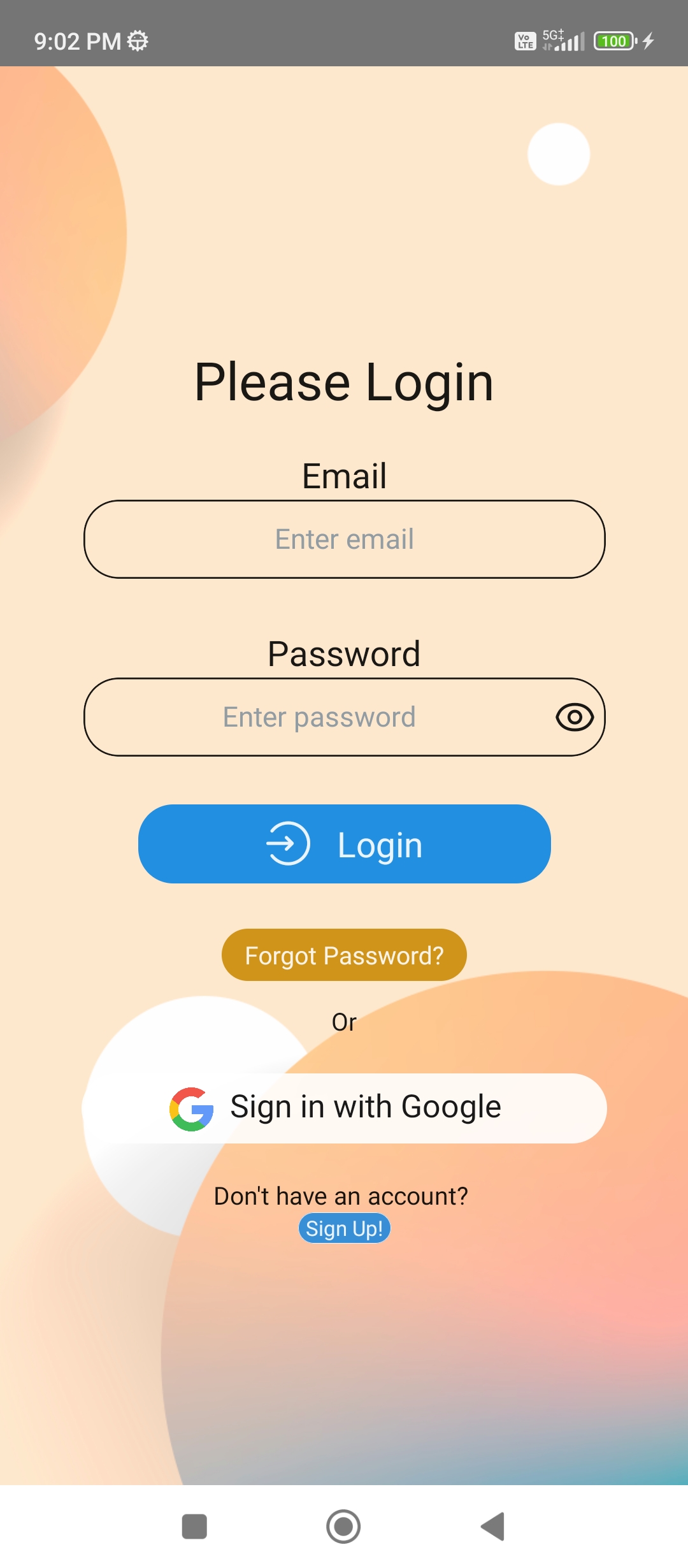 RN Blog App Screenshot 1