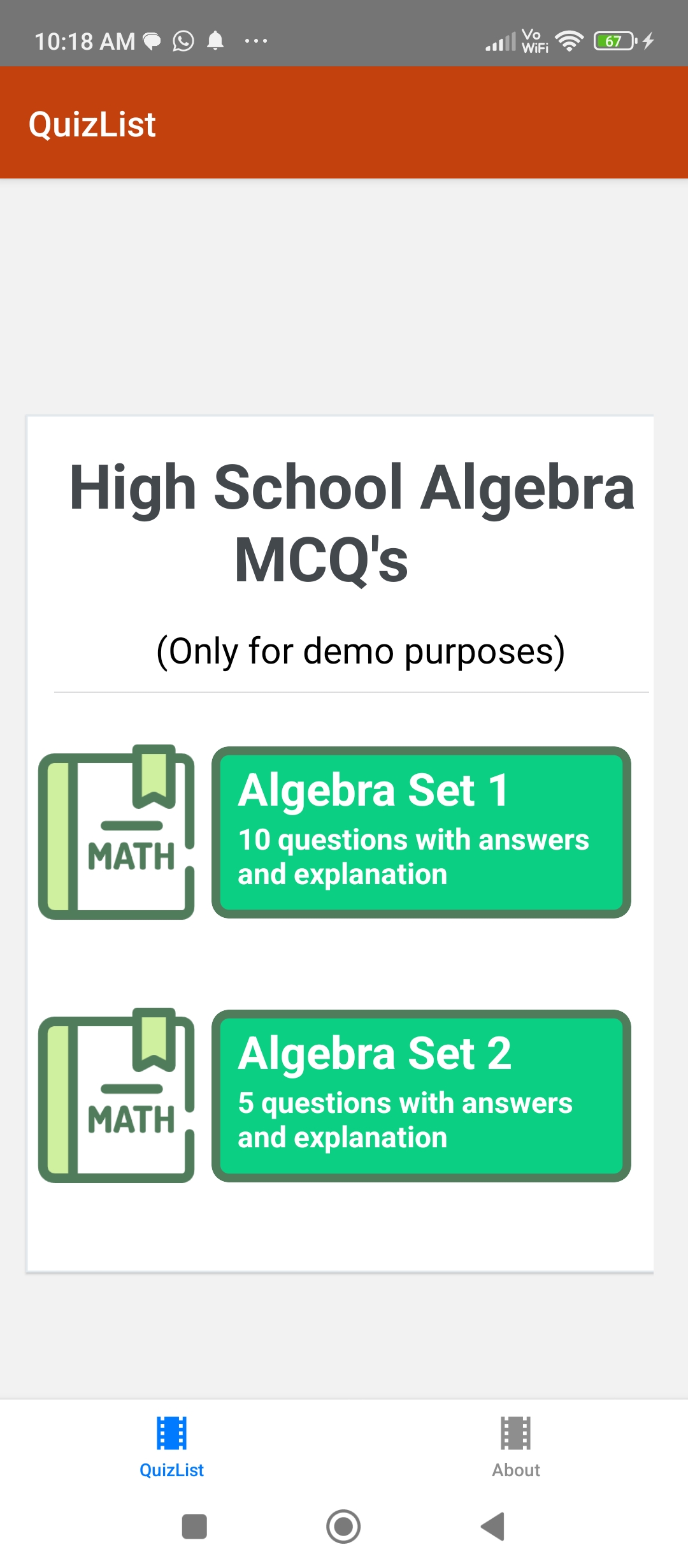 RN Math Quiz Screenshot 1